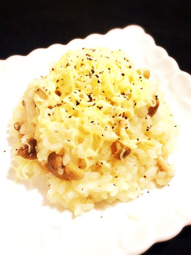 レンジで簡単!きのこのバターリゾット